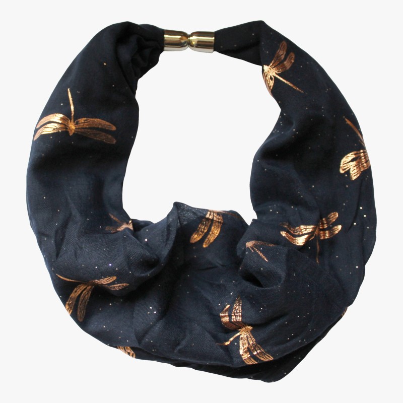 Magnetic Rose Gold Dragonfly Scarf