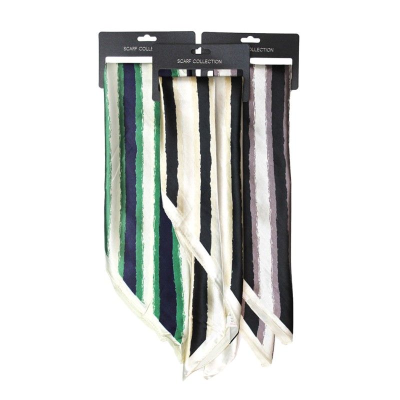 Abstract Stripes Faux Silk Square Scarves