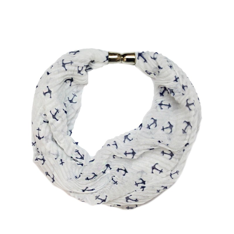Anchor Print Magentic Scarf