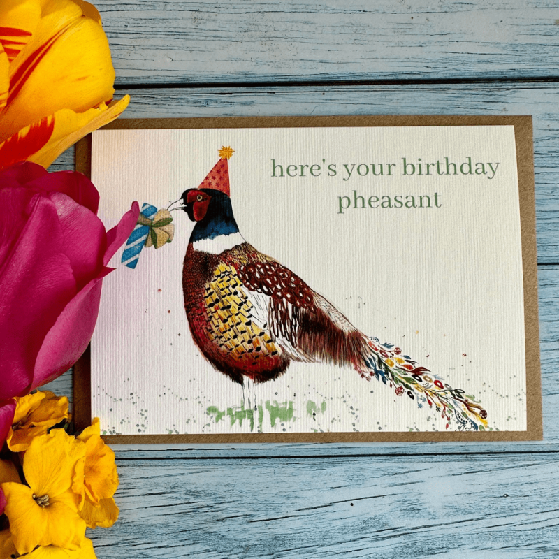 Here's Your Birthday Pheasant Greetings Card