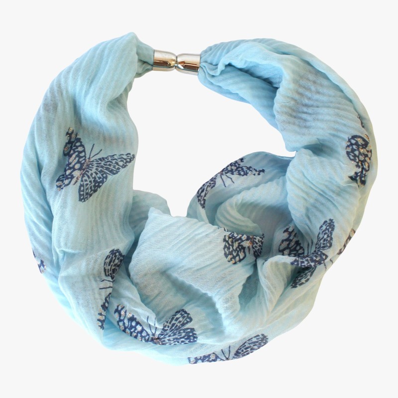 Butterfly Print Magnetic Scarf