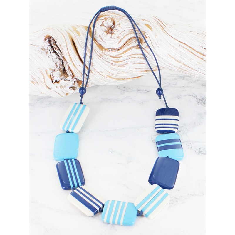 Candy Stripe Resin Necklace