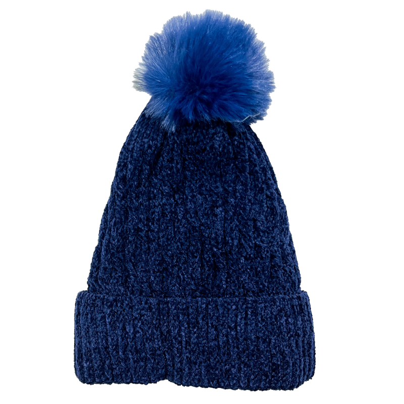 Chenille Plait Pom Pom Hat