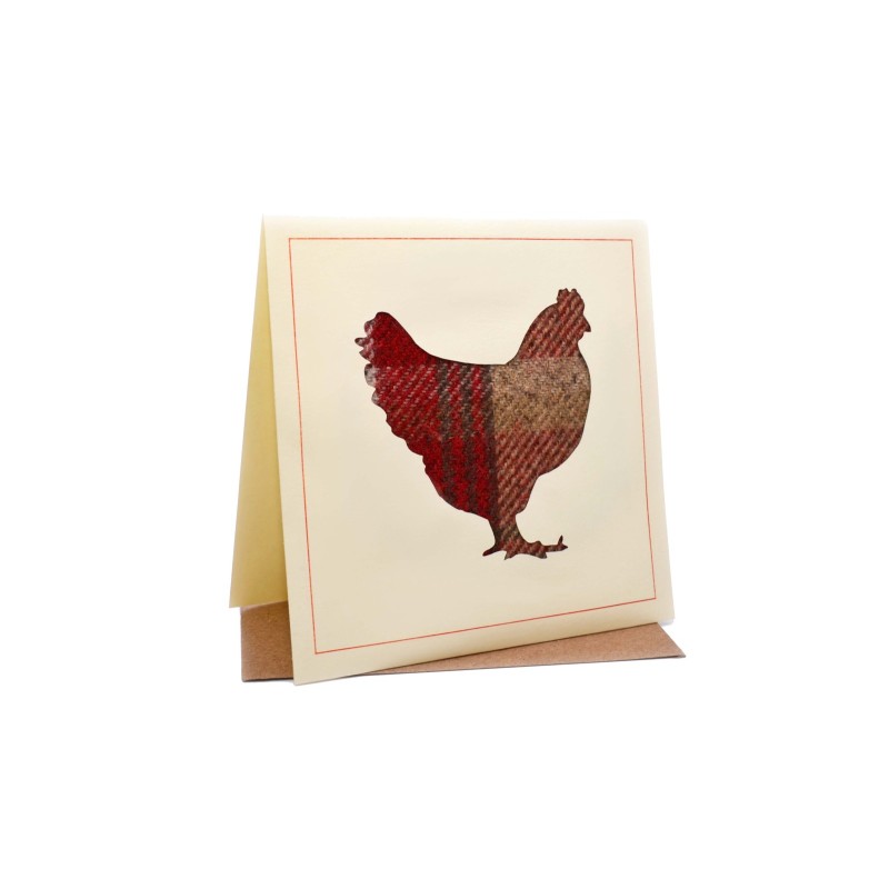 Chicken Country Tweed Greeting Card