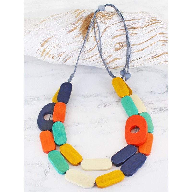 Chunky Wooden Style Necklace
