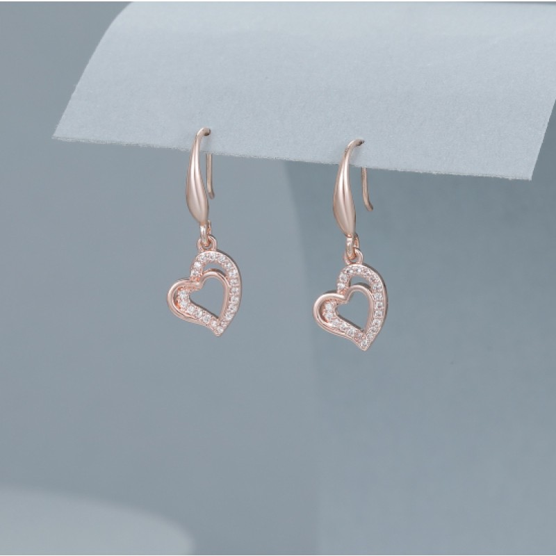 Elegant Heart Diamanté Earrings