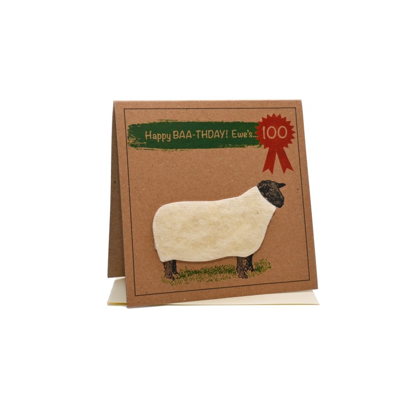 Ewe's 100 Sheep Birthday Card