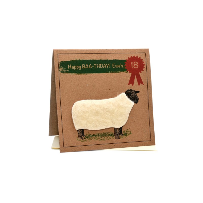 Ewe's 18 Sheep Birthday Card