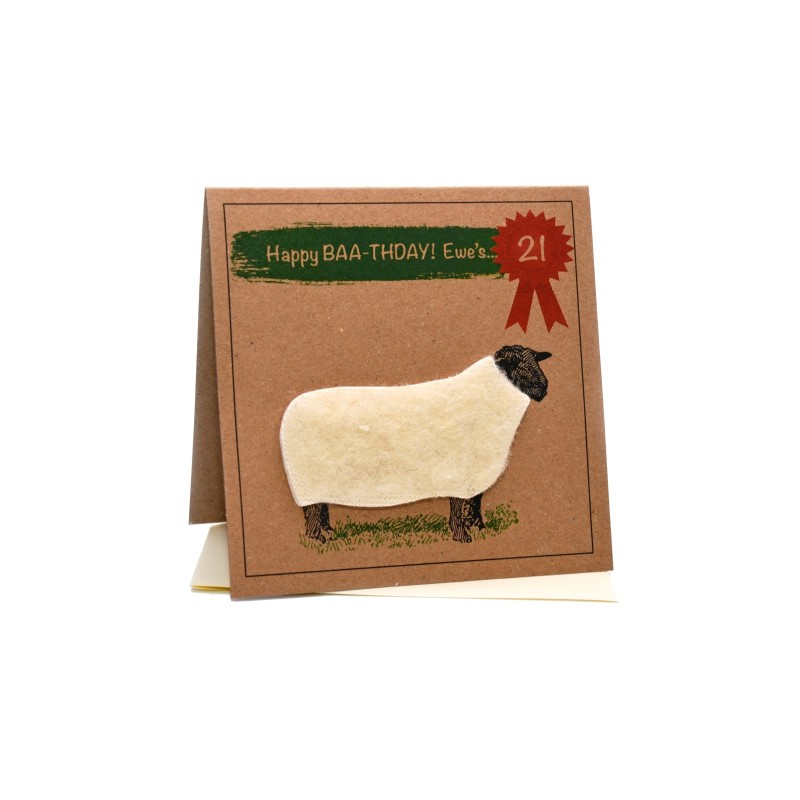 Ewe's 21 Sheep Birthday Card