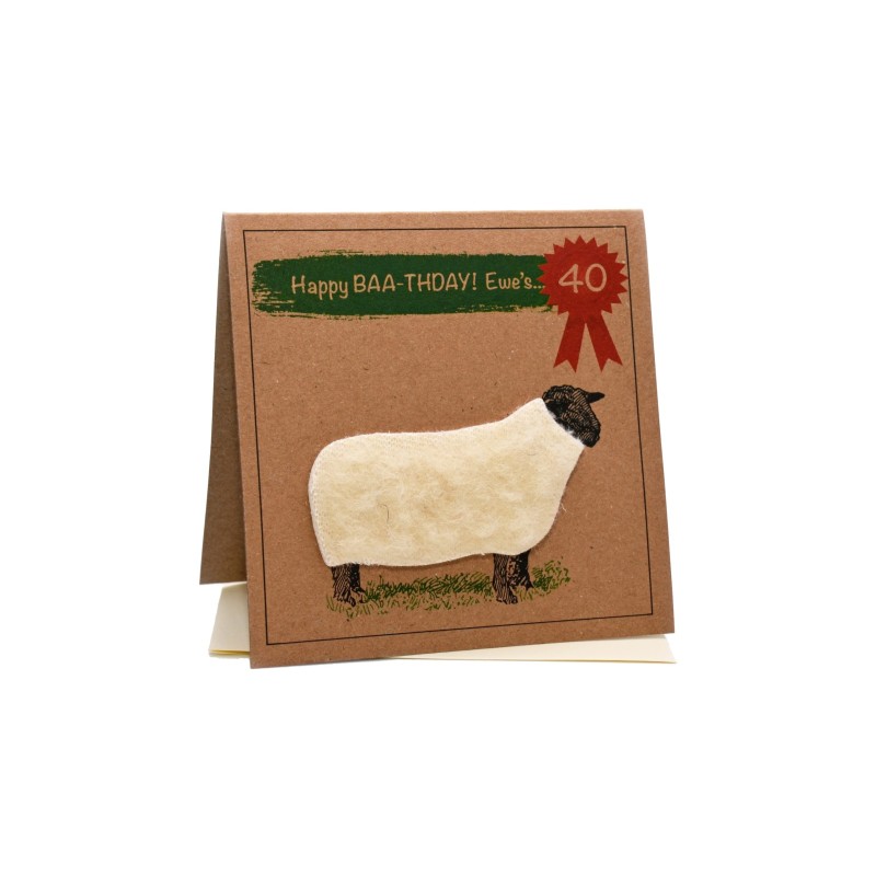 Ewe's 40 Sheep Birthday Card