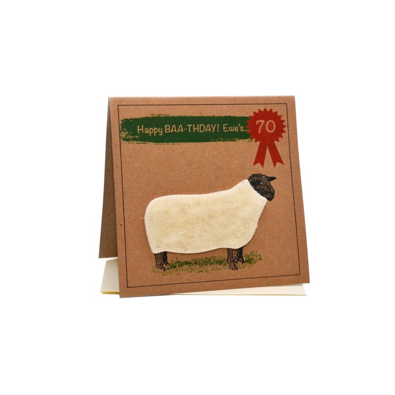 Ewe's 70 Sheep Birthday Card