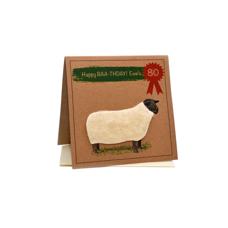 Ewe's 80 Sheep Birthday Card
