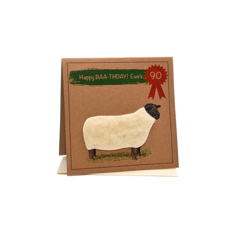 Ewe's 90 Sheep Birthday Card