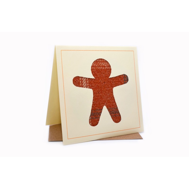 Gingerbread Man Country Tweed Christmas Card