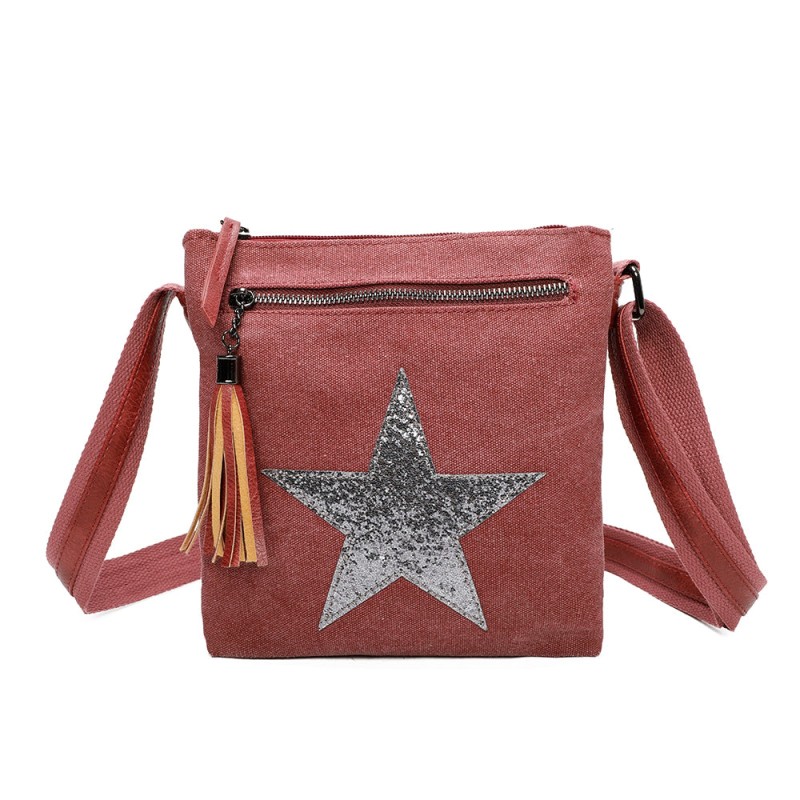 Shoulder Glitter Star Canvas Bag