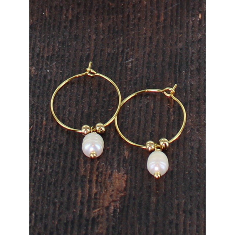 Gold Plated Ring & Pearl Earrings