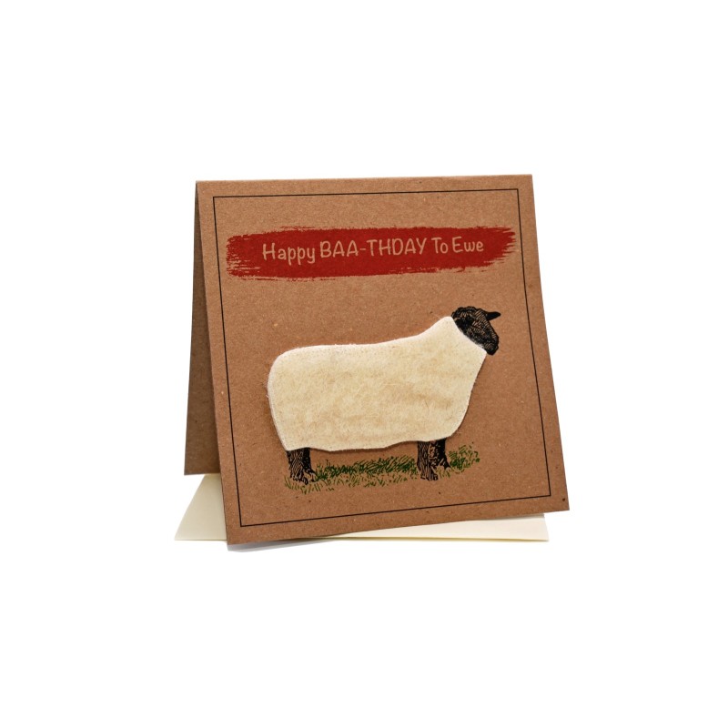 Happy 'Baa-Thday' To Ewe Sheep Greeting Card