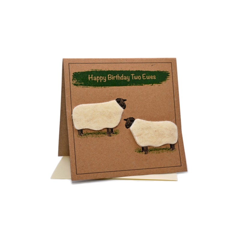 Happy Birthday Two Ewes Sheep Greeting Card
