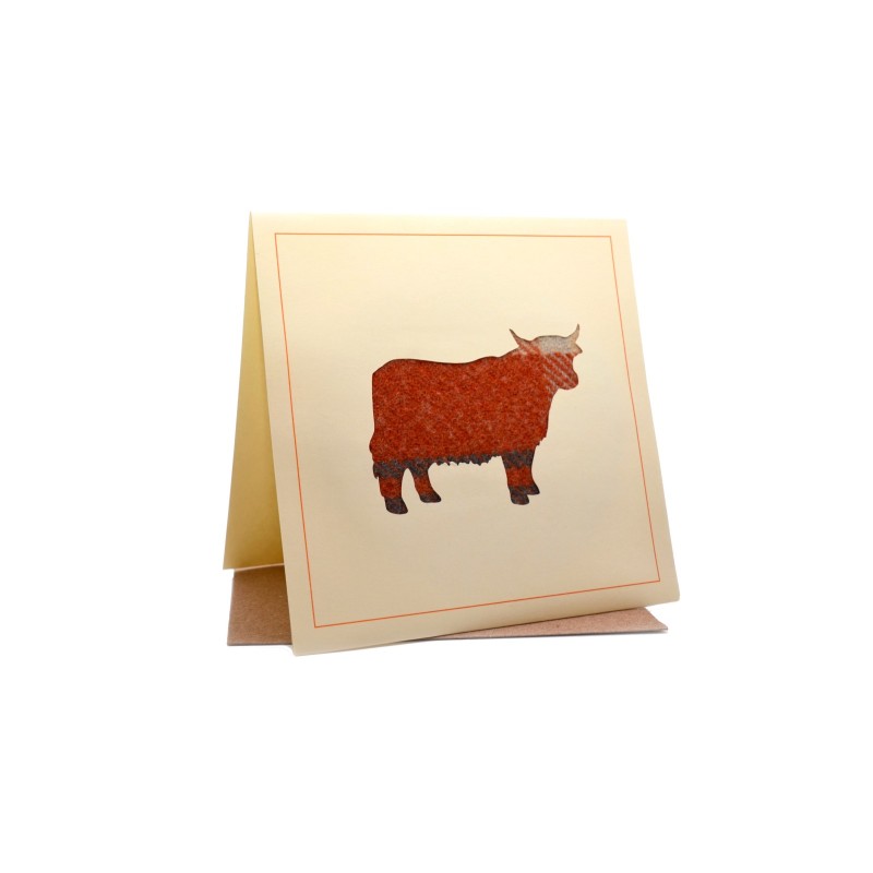 Highland Cow Country Tweed Greeting Card
