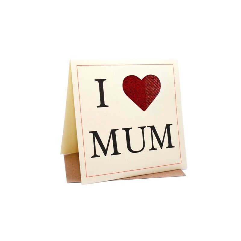 I Heart Mum Country Tweed Greeting Card