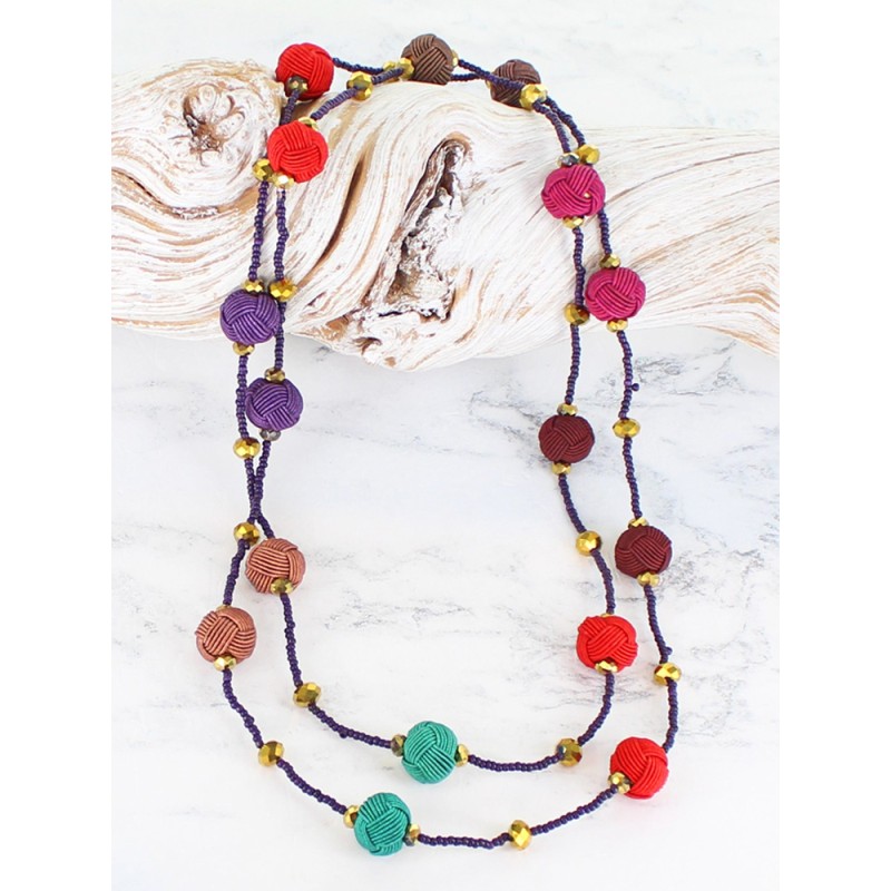 Colourful Knotted Style Necklace