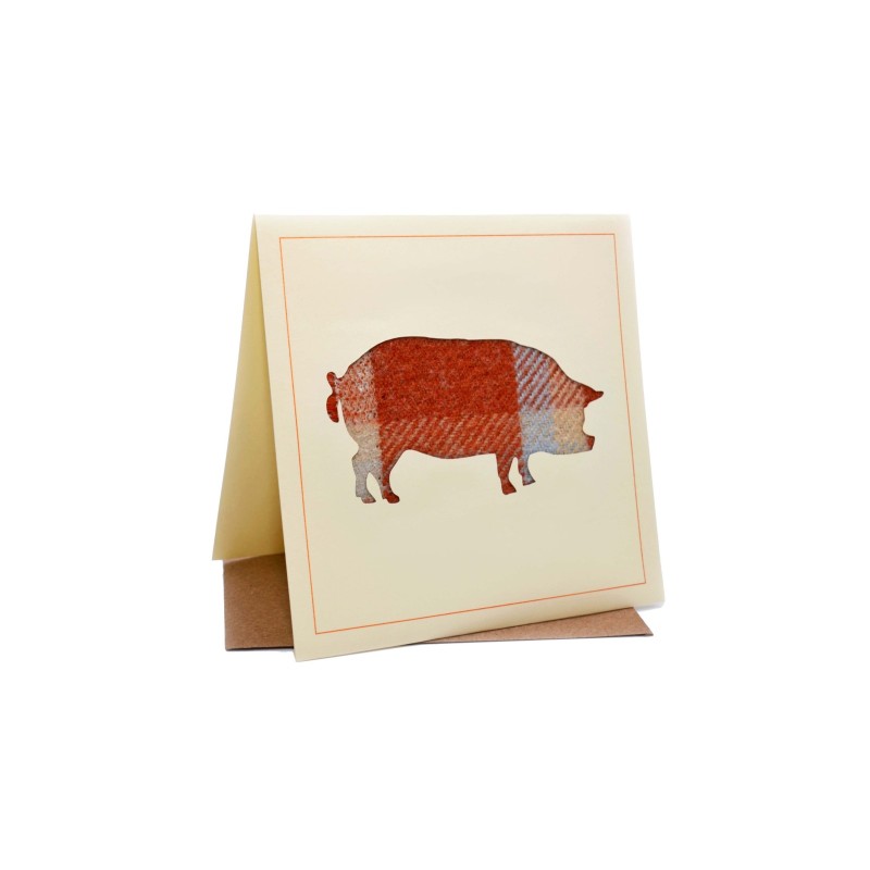 Pig Country Tweed Greeting Card
