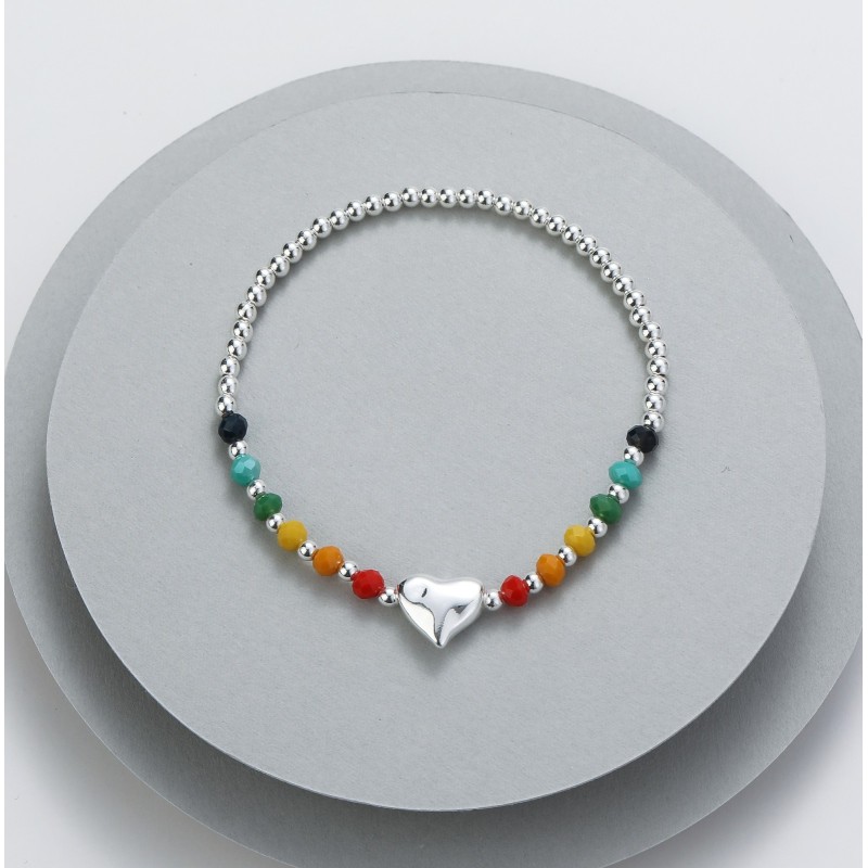 Rainbow Elasticated Charm Bracelet 