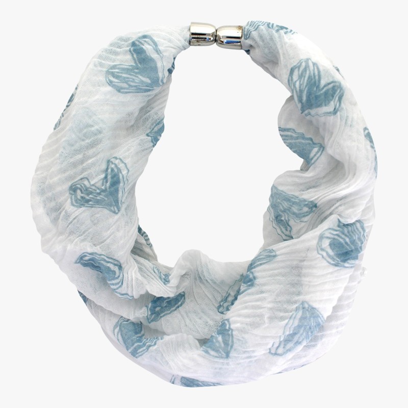 Scribble Heart Print Magnetic Scarf