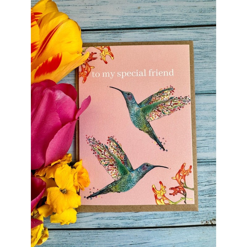 To My Special Friend Hummingbird Greetings Card