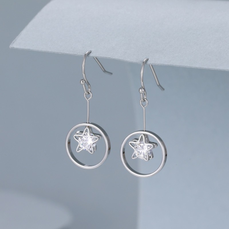 Sparkly Star Drop Earrings