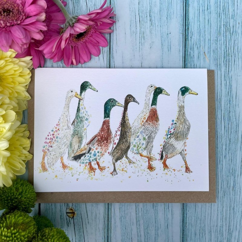Watercolour Ducks Greetings Card