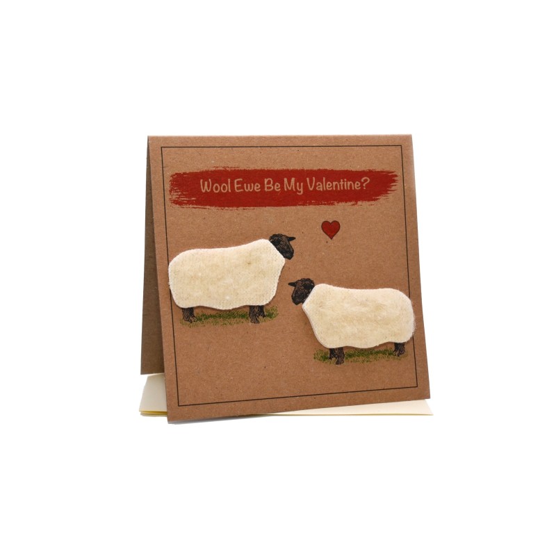 Wool Ewe Be My Valentine Sheep Greeting Card
