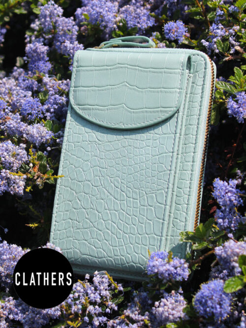 Faux Croc Mint Purse