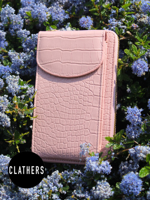 Faux Croc Pink Purse