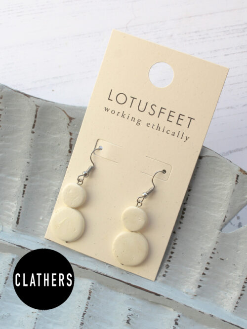 Wooden Circle Stack Drop Earrings