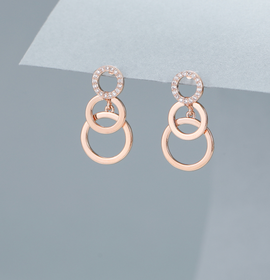 Triple Ring Stud Earrings