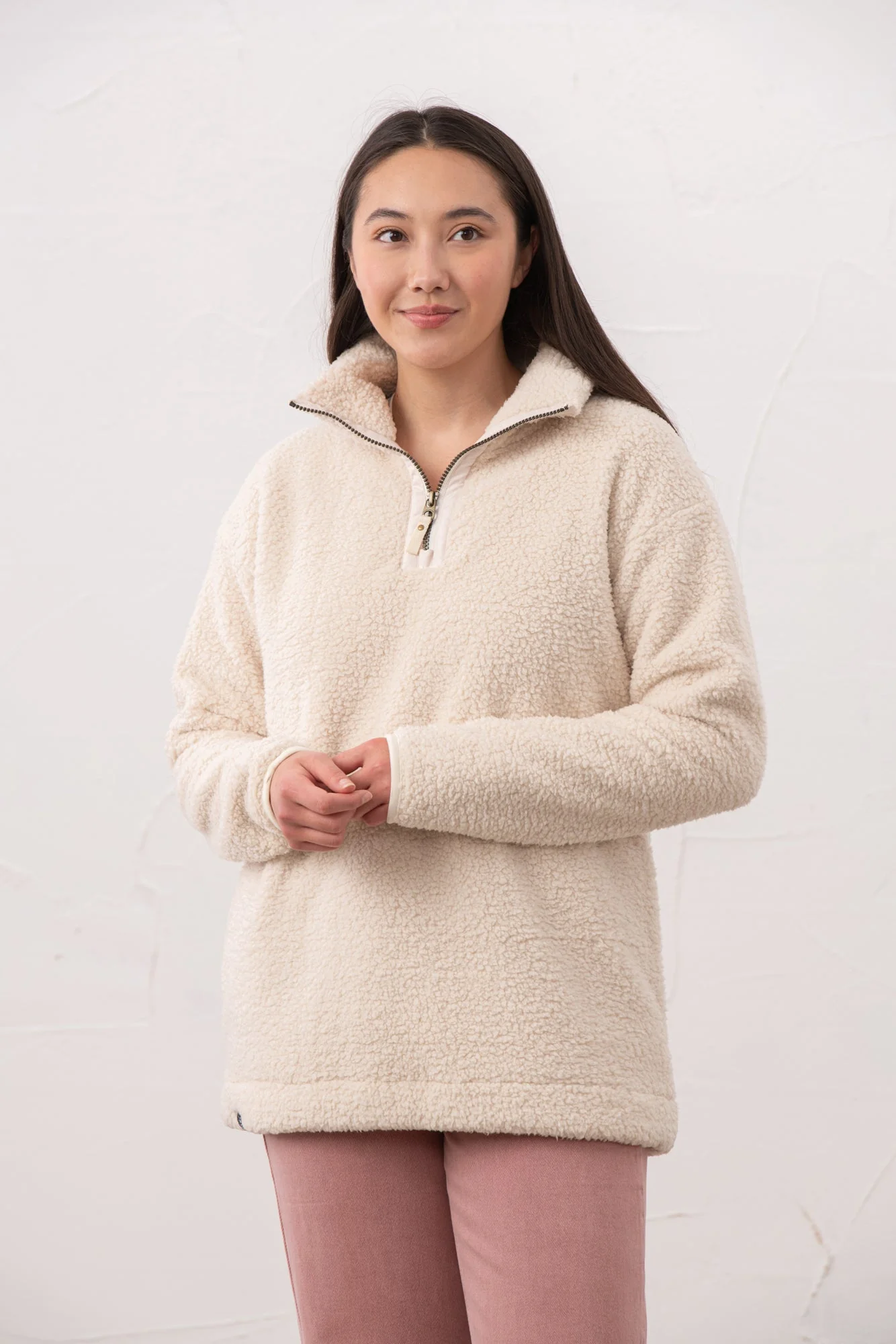 WOCLJU0024 - Cream Lighthouse Bay Half Zip Fleece