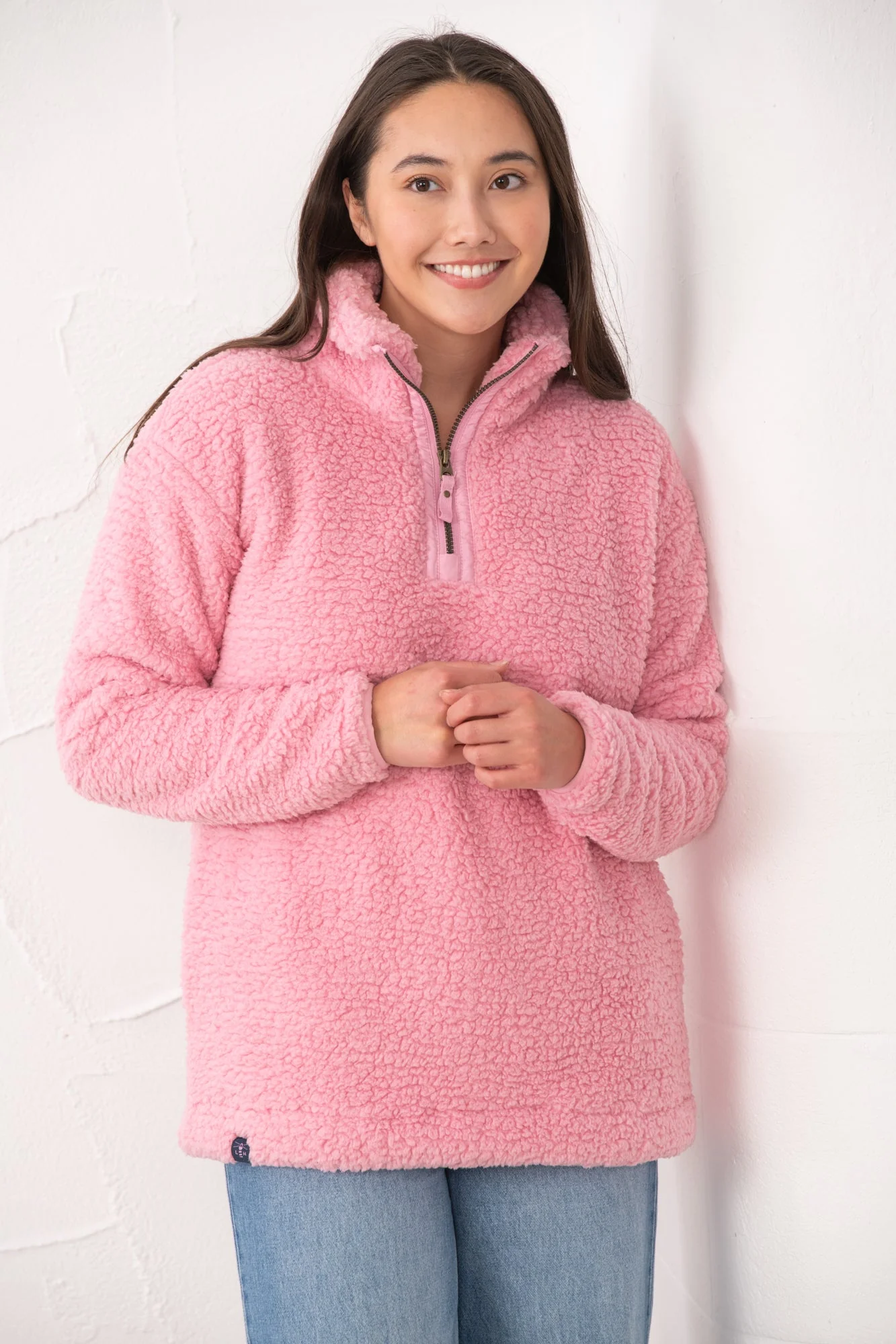WOCLJU0024 - Pink Lighthouse Bay Half Zip Fleece
