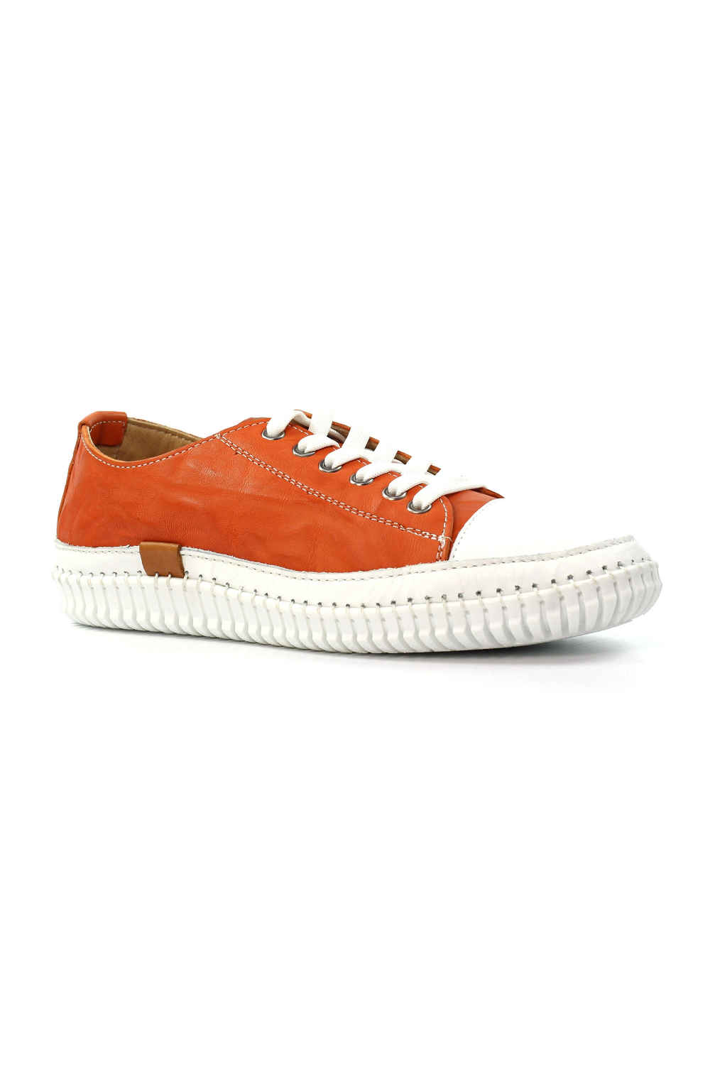 WOFTTR0012 - Orange Leather Plimsole