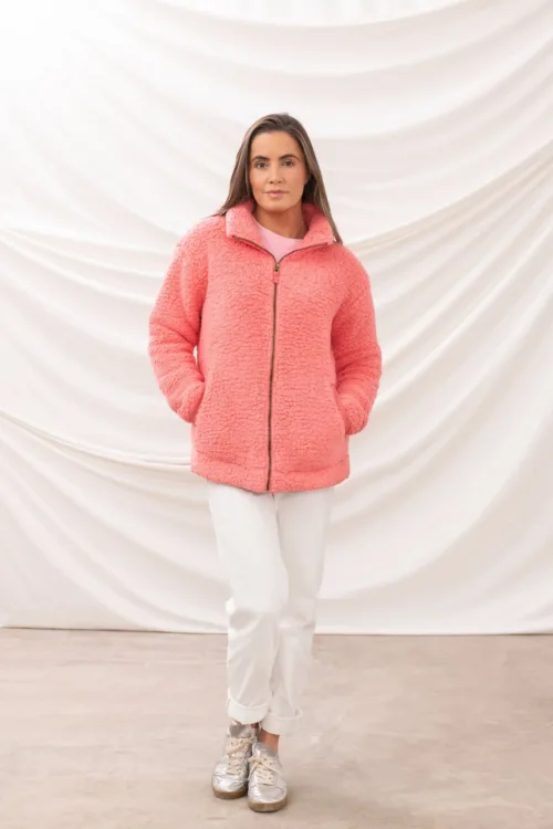 Lighthouse - Seashell Fleece - Coral