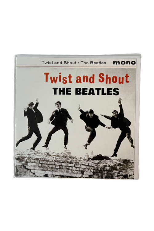 Bring the energy of early rock ’n’ roll to life with this Twist & Shout-themed greetings card, capturing the raw excitement of the Beatles’ breakout hit—perfect for vintage music lovers.