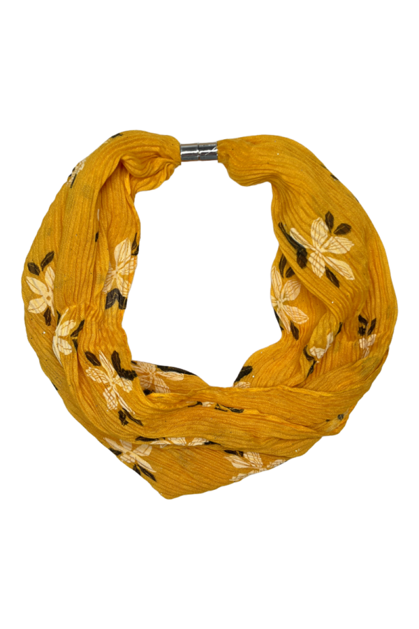 MAGNETIC PEARL SCARF - BLUE & GREEN ABSTRACT main image 0