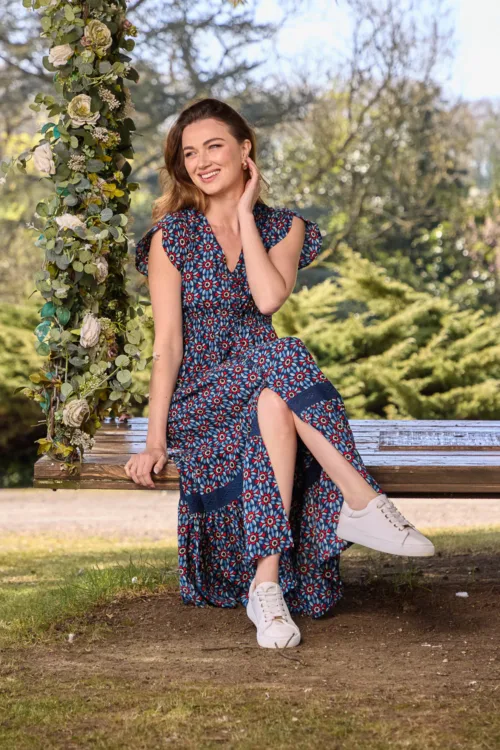 Daisy Print Maxi Dress