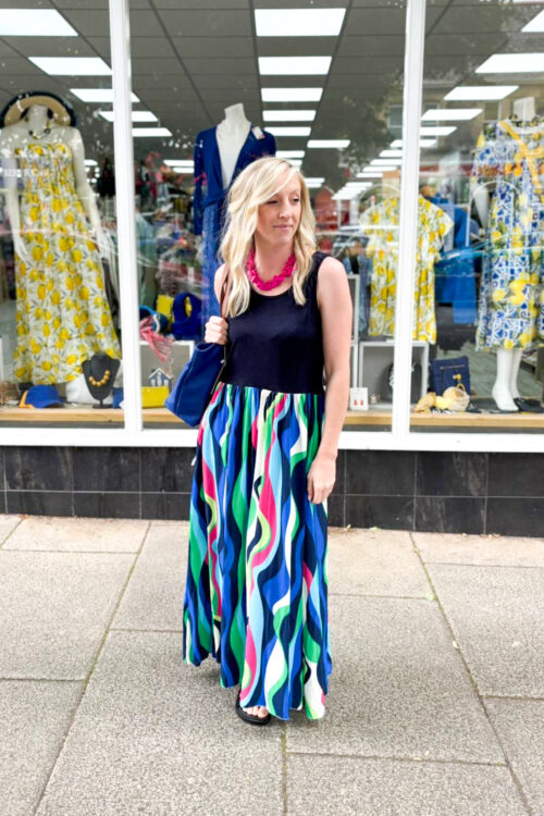 Stretchy Multicolour Midi Dress
