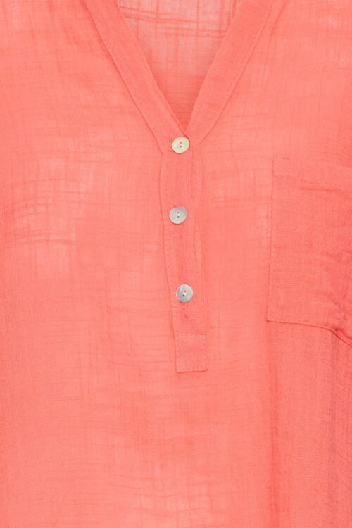 100% Cotton Half Button Blouse