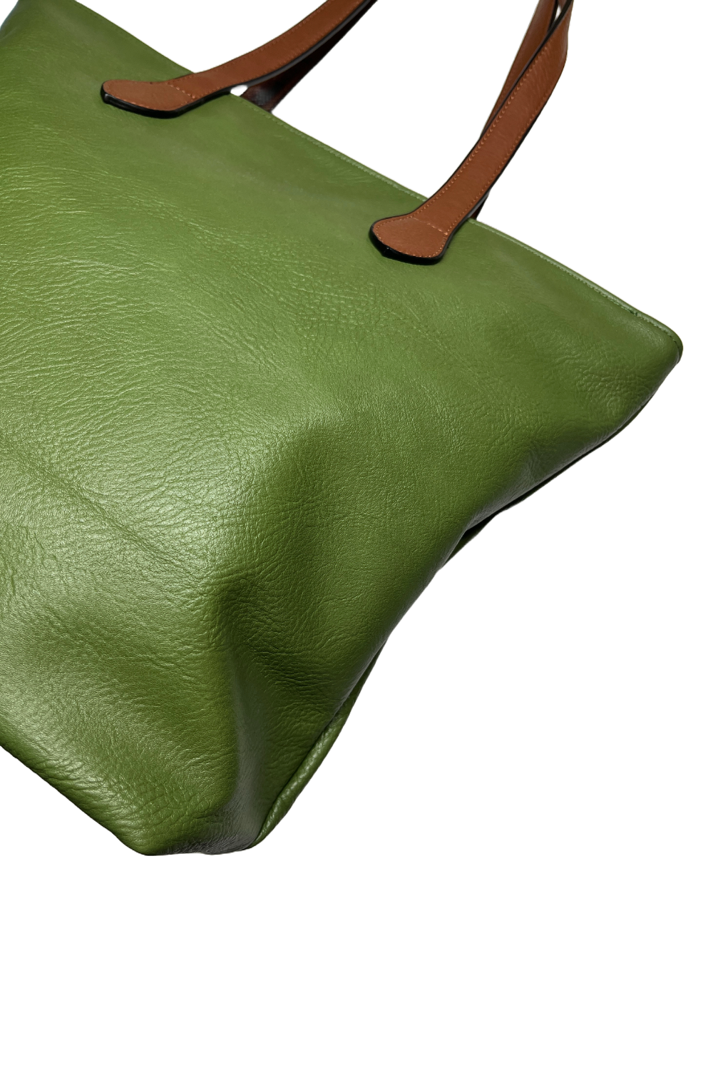 Website Bags-37-WOACBG0002 - Racing Green Faux Leather Tote Bag