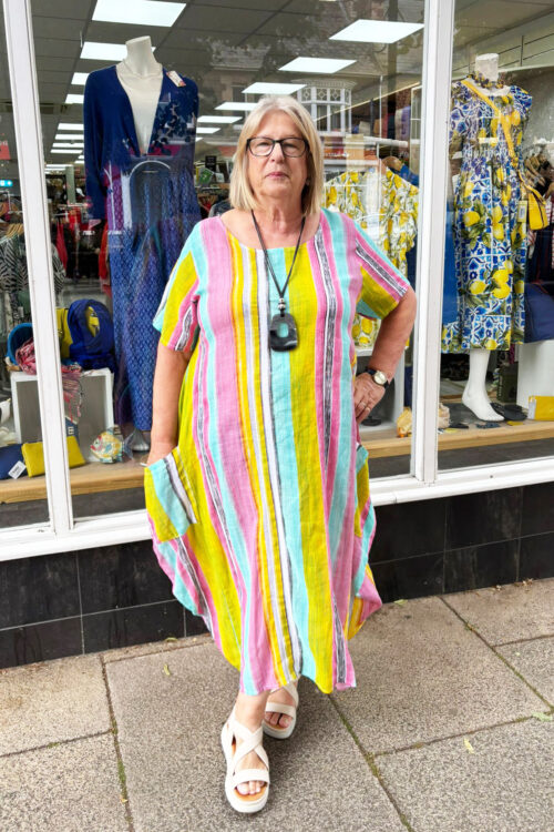 Oversized Linen Multicoloured Dress