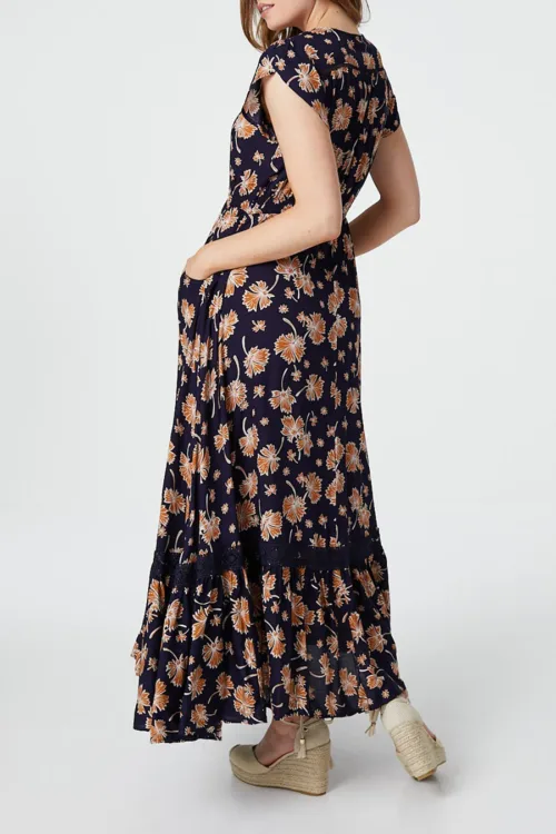 Stella Morgan Fan Leaf Maxi Dress
