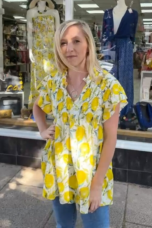 WOCLTP0059 - Lemon Print Blouse
