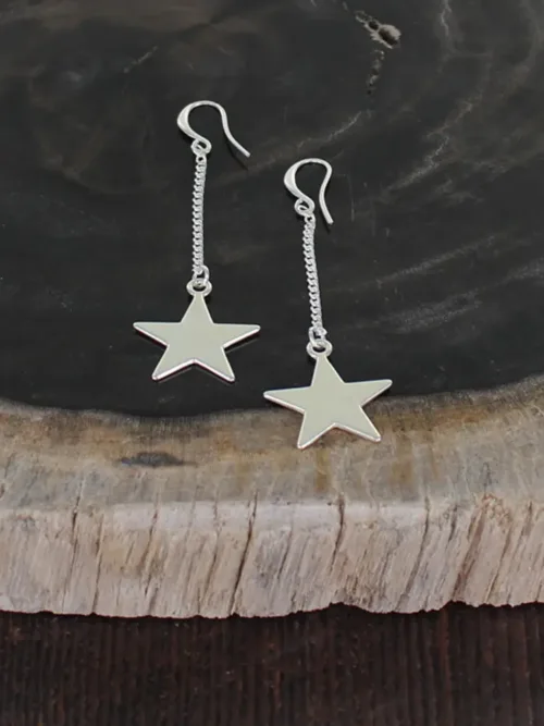 Star Drop Chain Earrings